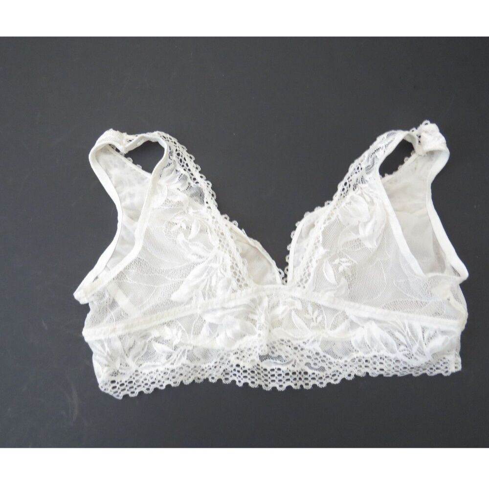 Women's Soma Embraceable Lace Bralette Coquette White L (36 A,B,C) Euc - Picture 2 of 7